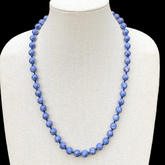 Healing with Stones Jewelry - Blue dragon vein agate necklace